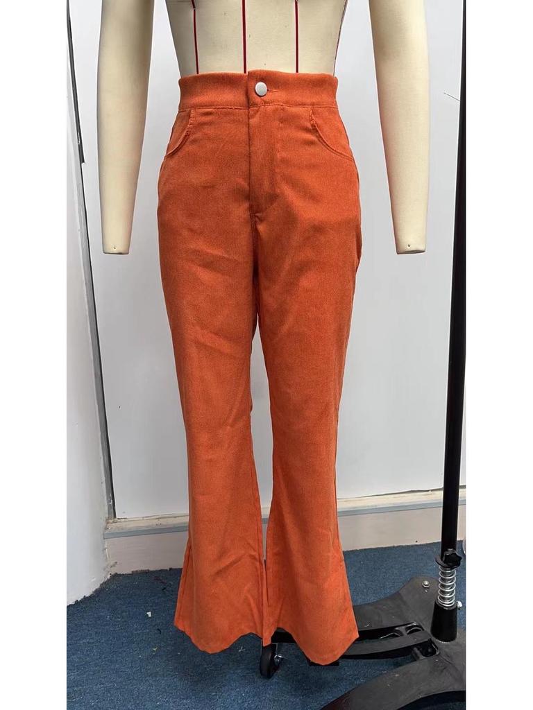 Damen Frühjahr 2023 High Waist Cord Schlaghosen