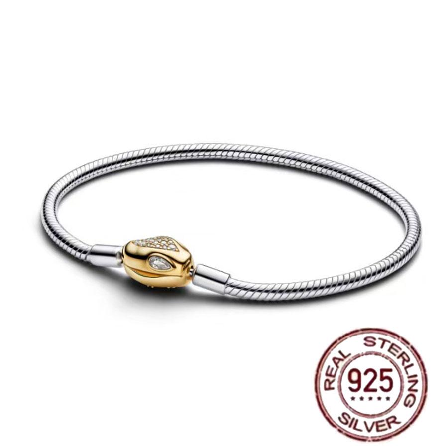 Best-selling 925 Sterling Silver Heart-shaped Crown Snake Bone Chain, Perfect for the Original DlY Bracelet! Ladies' Birthday Fa