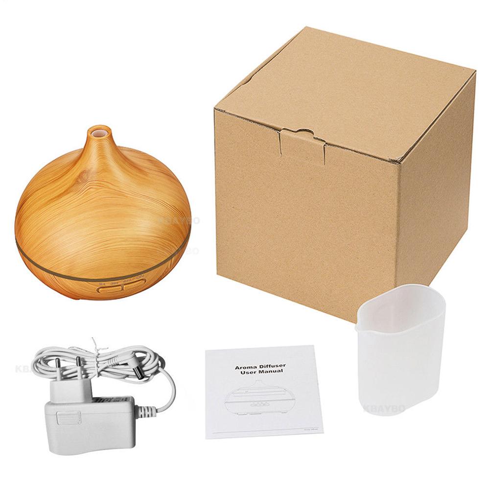 Fashion Wood Grain Aroma Essential Oil Diffuser Ultrasonic Air Humidifier Colourful Night Light Home Decoration