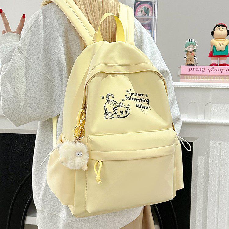Large Capacity College-Style Backpack for Girls - Perfect for Junior High To University Students and Casual Travel.