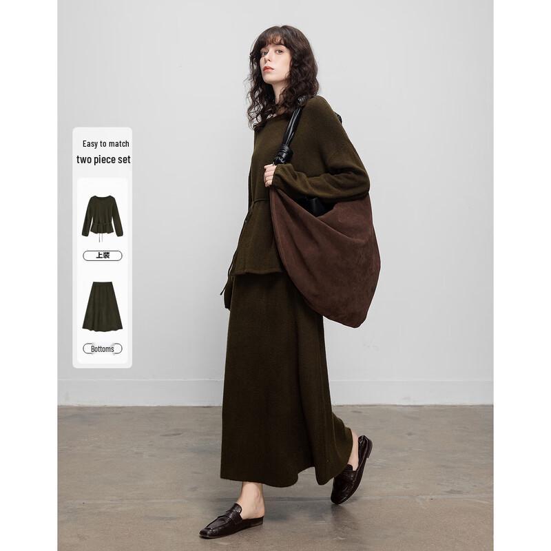 Demana Wool Blend Knit Two-Piece Set XL