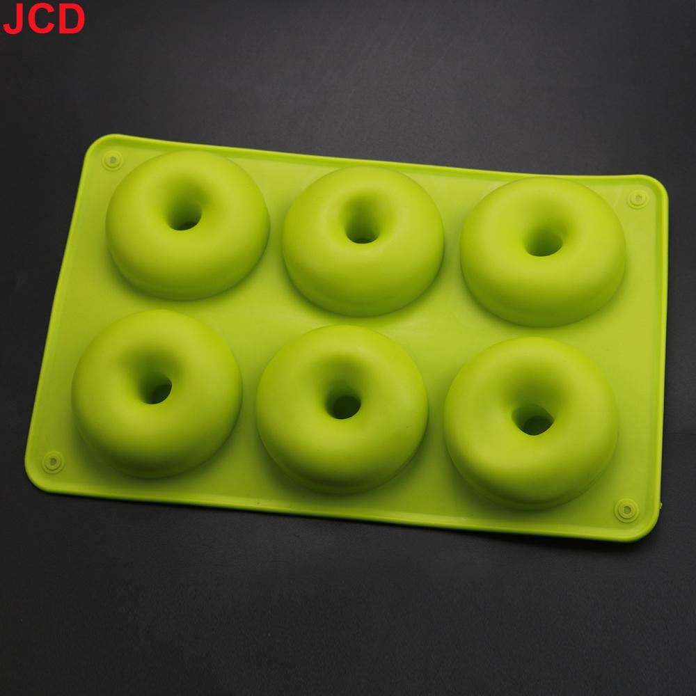 JCD 6 Holes Silicone Donut Mold Bagel Pan Non Stick Baking Heat Resistance Mini Cupcake Mould Doughnut Maker Pan Baking Tool