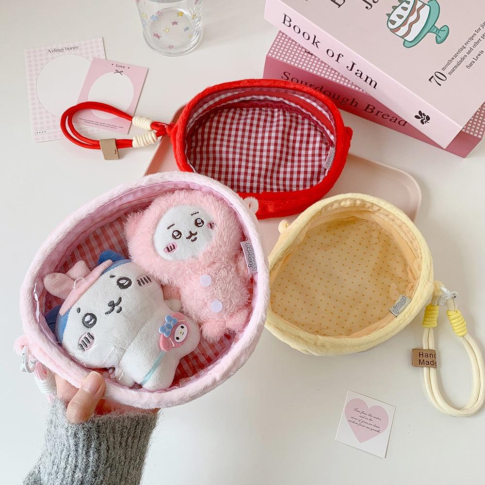 Transparent Pvc Bag Transparent Cartoon Ita Bag Children'S Storage Pouch Cartoon Plush Doll Storage Bag For Outings Travel