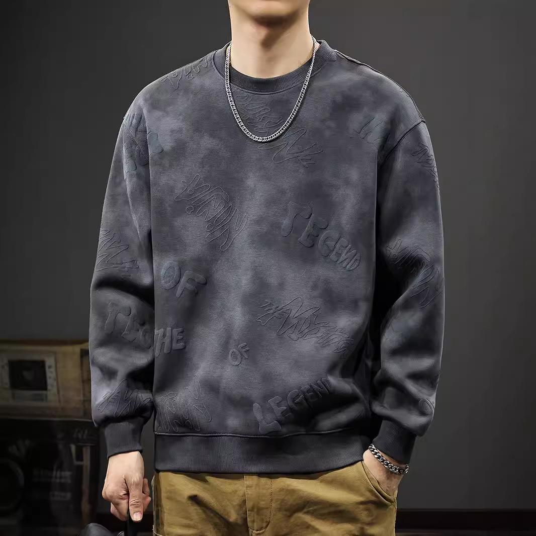 Осенний облачный крашеный старый тяжелый свитер — фото 5