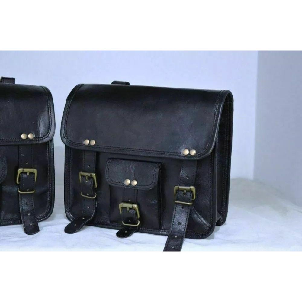 Motorcycle Saddlebags 2 Side Pouch Leather Bags Pouch Panniers Saddle 2 Bags New