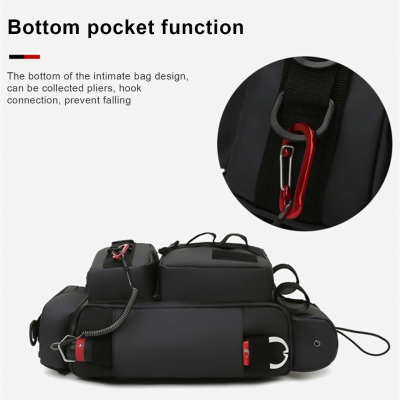 Multifunctional Fishing Tackle Bag Multi-Pocket Fishing Tackle Storage Backpacks Water-Resistant Fishing Crossbody Bag