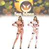 Trendy 2024 European And American Style Women's Halloween Jumpsuit With Bloodstain Digital Print Design