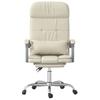 Office Chair with Massage Function Cream Faux Leather