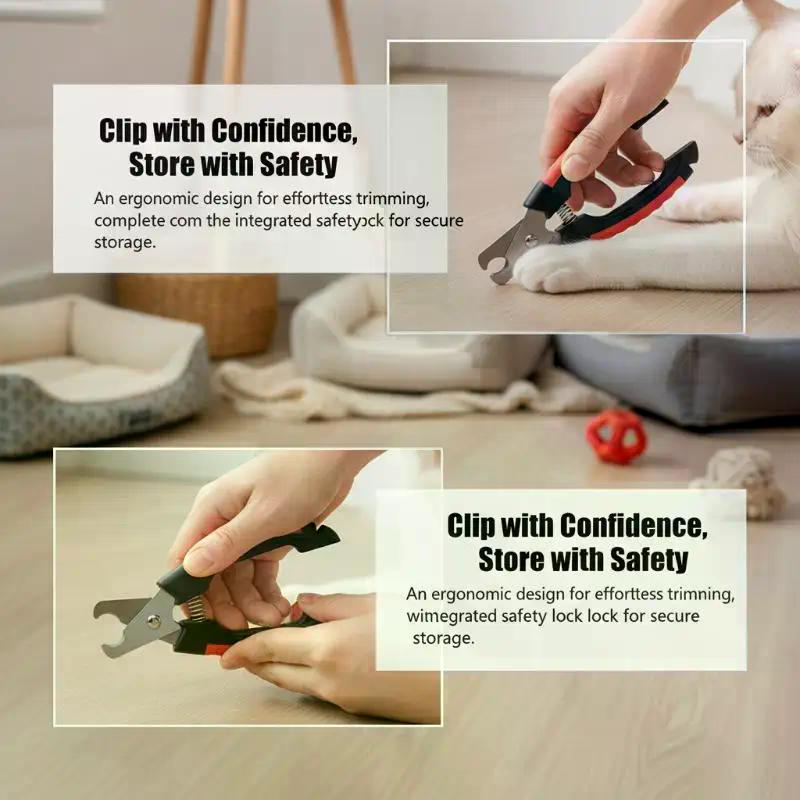 Stainless Steel Pet Nail Clippers - Professional Dog Cat Rabbit Grooming Scissors, Safe Animal Nail Cutter Tool for Pet Care