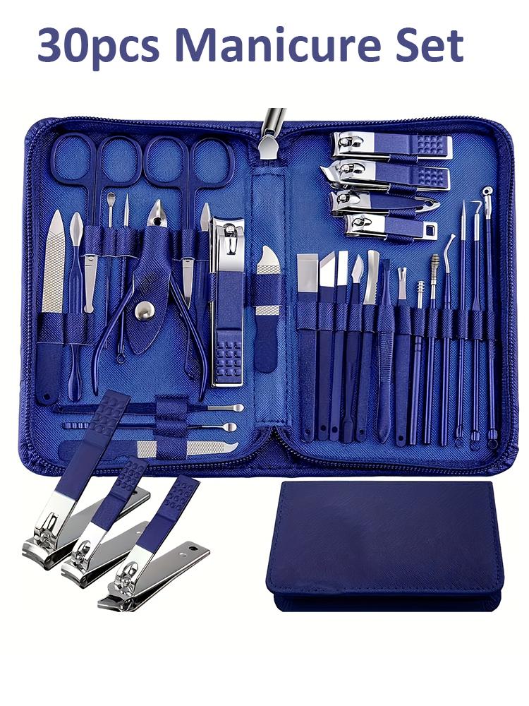 30 In 1 Manicure Set Nail Clipper Set Nail Kit for Women Men Stainless Steel Manicure Kit Professional with Travel Case