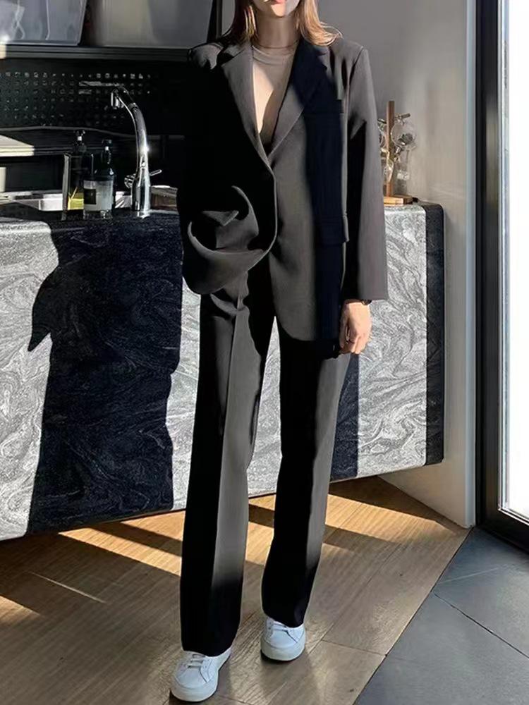 Γυναικείο Επαγγελματικό Σετ Κοστουμιού: Επίσημη Ενδυμασία για Φοιτητές και Καθηγητές - Μαύρο Φαρδύ Μπουφάν