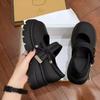 Dopamine round head thick heel platform small leather shoes women's new summer versatile retro Mary Jane shoes