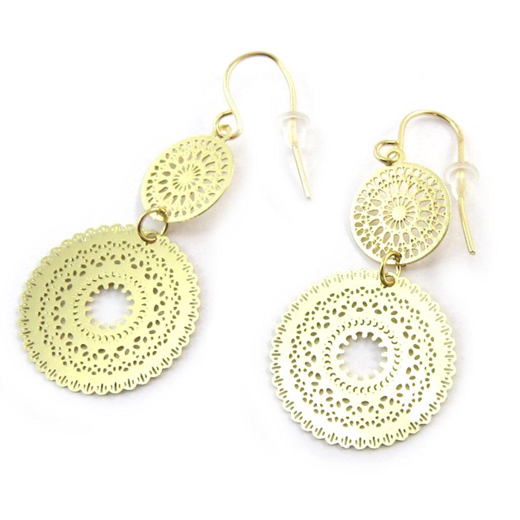 Les Trésors De Lily [N3582] - Gold 'Carmen' Earrings