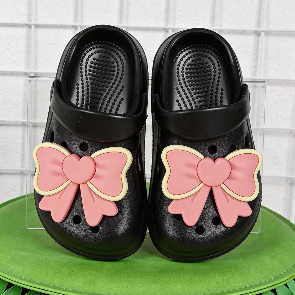

Cute Chiledren Slippers Big Pink Color Bowknot Summer Garden Beach Flat Kid Shoes Lightweight Anti-silip Sandals 30