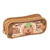 Capibala Pencil Case Cartoon Transparent Large-capacity Pencil Case Students Children Multilayer Pencil Box Storage Bag