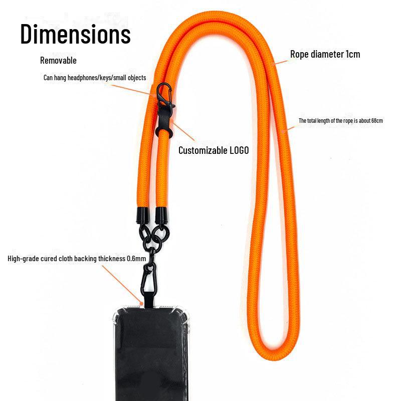 10MM Šňůrka na mobilní telefon: Stylový design crossbody pro muže a ženy, odolný a špičkový. K dispozici v dlouhé a krátké délce.