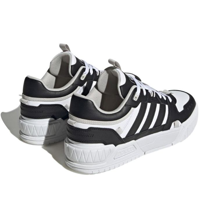 Adidas Neo D-Pad Leather Comfortable Trendy Slip-Resistant Durable Lightweight Low-Top Skate Shoes Unisex Sneakers Black White IG7586