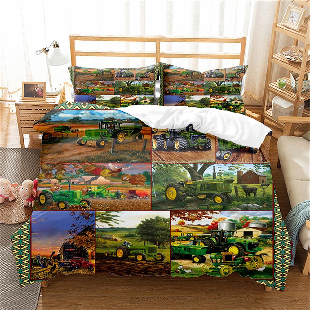 Fahrzeug-Bettbezug-Set, Motorrad, Auto, Zug, Flugzeug-Muster, King-Queen-Größe, Bettbezug für Kinder, Jungen, Geschenk-Bettwäsche-Set