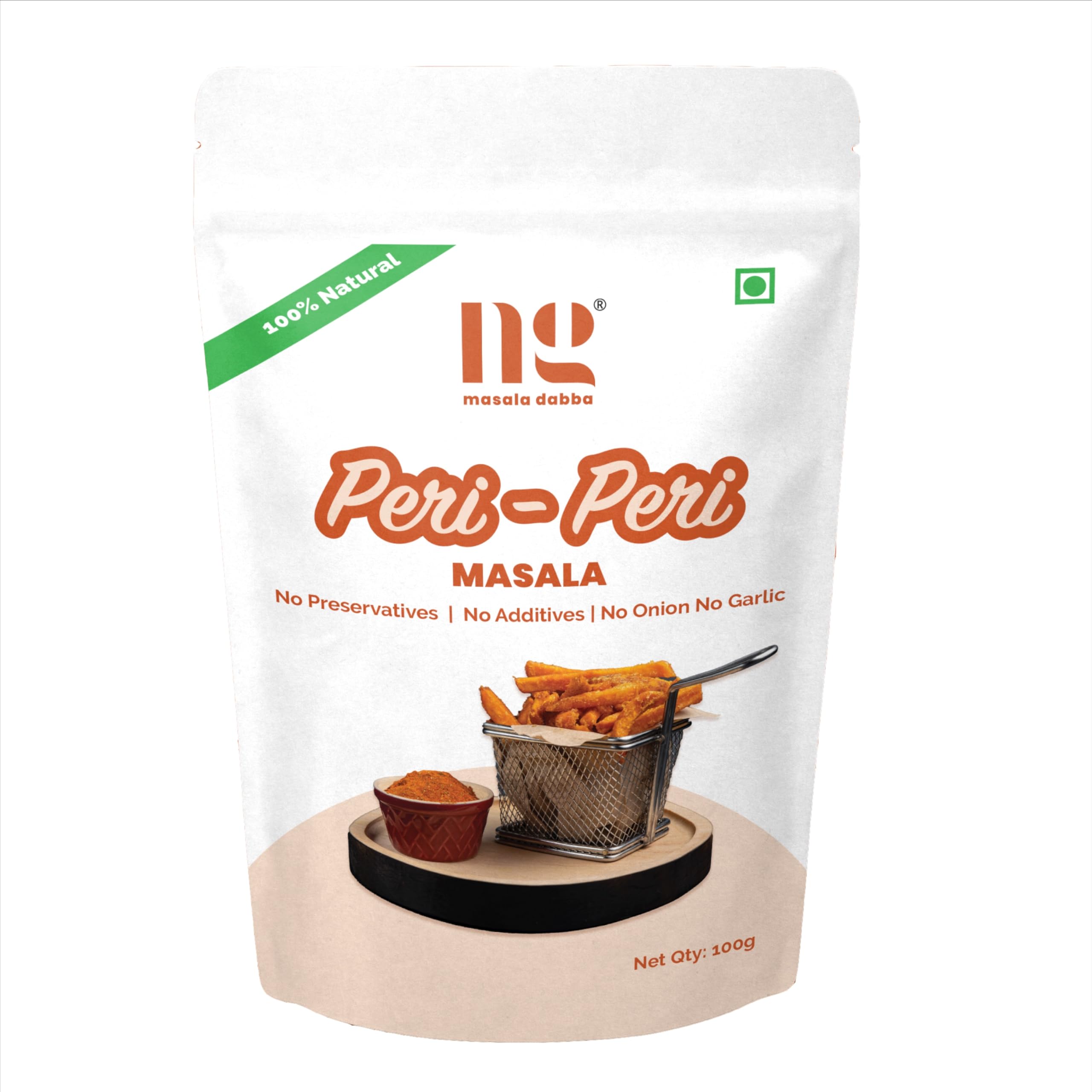 N.G Masala Dabba Peri Peri Masala Powder | Spicy and Tangy Seasoning | Ideal for Fries, Snacks, Grilled Foods and Salads | No Onion No Garlic | N