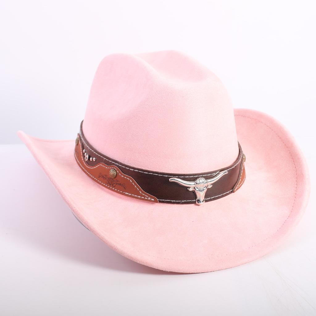 New Color Western Cowboy Hat Men's and Women's Commuting Versatile Simple Wind Wide Brim Top Hat Sun Hat