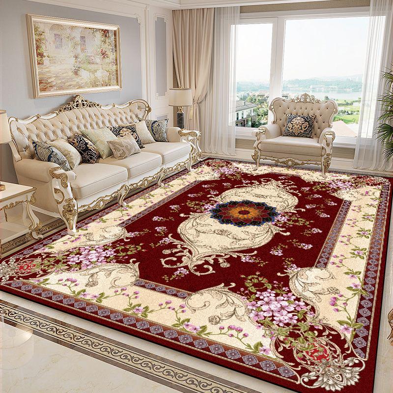 Koberce s květinovou výzdobou v evropském stylu Dekorace obývacího pokoje Luxusní koberce Domácí pohovková zóna Podložka pod nohy Protiskluzová Pokoj Ložnice Salonek Koberec