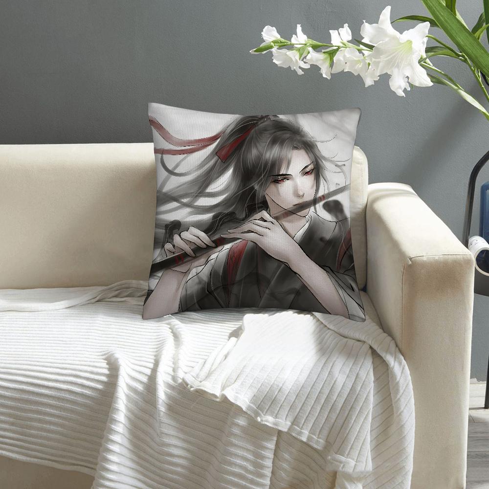 M-Mo Dao Zu Shi Anime Pillow Case Sofa Decorative Home Double-sided Print Plush Square Throw Pillow Covers Cushion Decor Cover