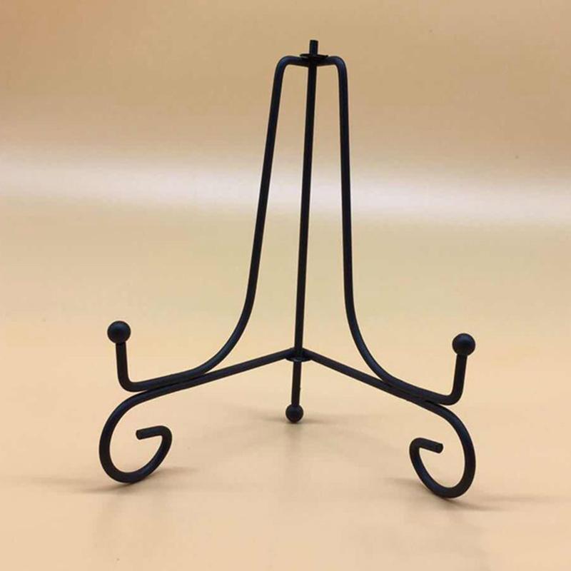 Iron Display Stand Black Iron Easel Plate Display Photo Holder Stand, Displays Picture Frames, Cookbooks, Decorative Plates