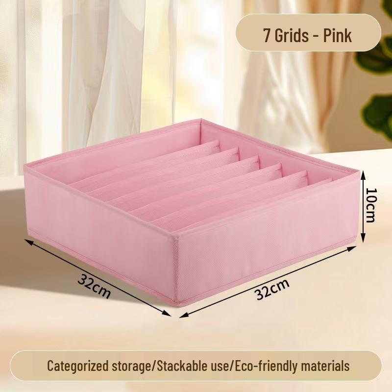 Underwear and Socks Organizer: Home Fabric 4-Piece Lidless Storage Set for Scarves, Socks, and Bras.