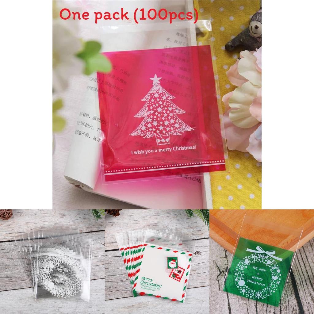 Christmas Gift Packaging Transparent Selfseal Bags For Sweets And Confectionery