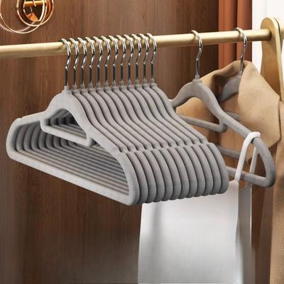 Heavy Duty with 360 Degree Swivel Hook for Clothing, Space Saving, Velvet Non-Slip Clothes Hangers, Suit-Pack of 10