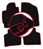Velour Floor Mats with Red Edge For: Toyota Prius II Hatchback (2003-2010)
