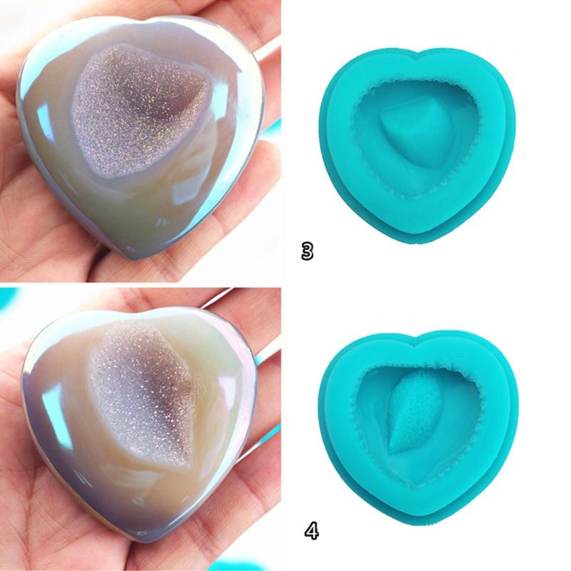 Handmade Natural Crystal Quartz Rock Cluster Geode Druzy Stone Epoxy Resin Mold Pendant Mold Resin Jewelry Making Tools