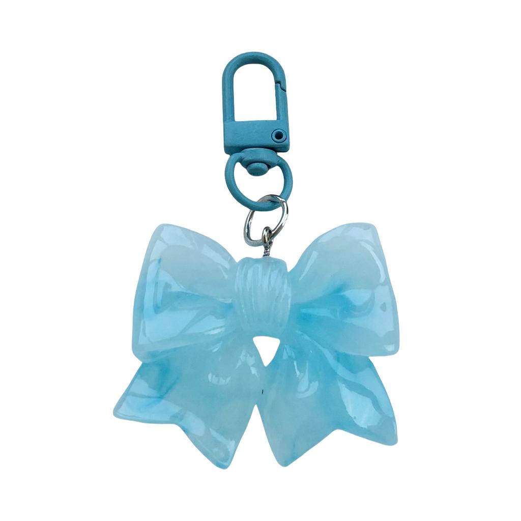 Crystals Clear Bowknot Tie Keychain Colorful Resin Accessory Portable Special Gifts for Keys Bag Charm Hanging