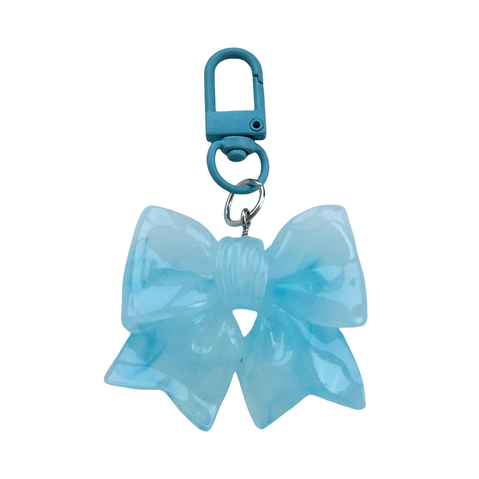 

Crystals Clear Bowknot Tie Keychain Colorful Resin Accessory Portable Special Gifts for Keys Bag Charm Hanging світло-синій колір