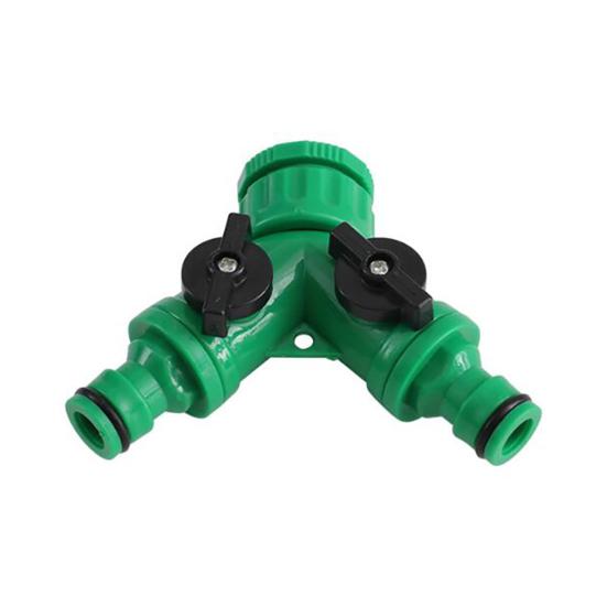 Ball Valve 2 Way No Leakage Plastic Y Connector Faucet Splitter for Watering