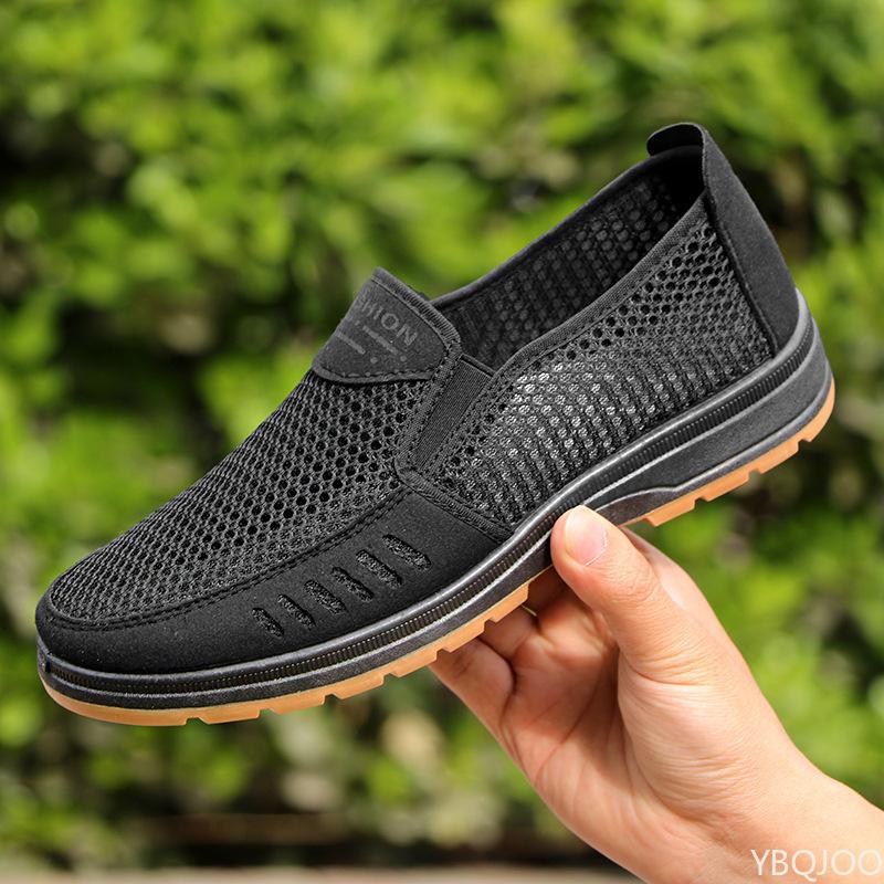 Fashionable Versatile Summer Men Casual Shoes Mesh Lightweight Breathable Men Flats  Minimalist Comfortable Work Shoes