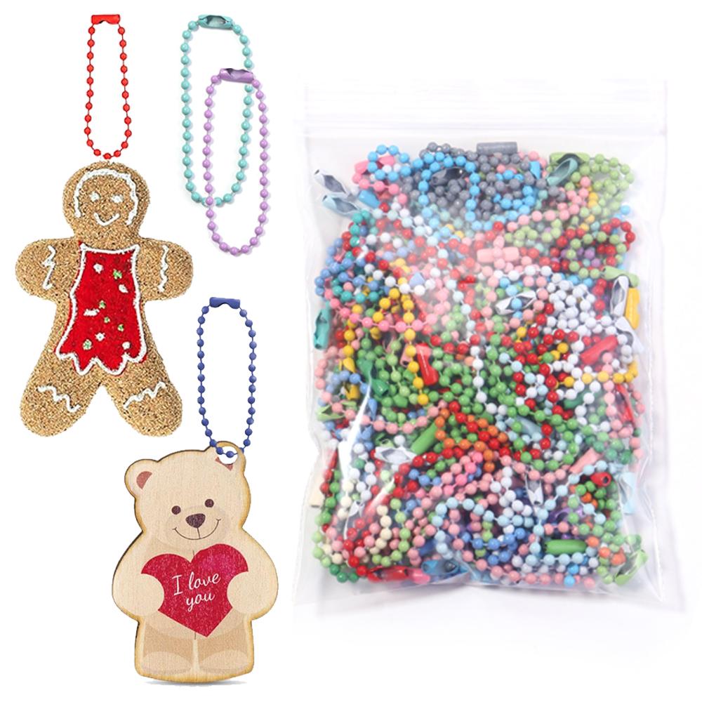 20-100PCS Colorful Ball Bead Chains Fits Key Chain/Dolls/Label Hand Tag Connector For DIY Bracelet Jewelry Making Accessorise