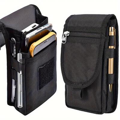 Bolsa Multifuncional para Teléfono Móvil de 6.3 Pulgadas Bolsillo de Tela Oxford Funda tipo Bolsita para Cinturón de Teléfono Móvil Bolso Exterior para Hombre Apto para Iphone 16 15