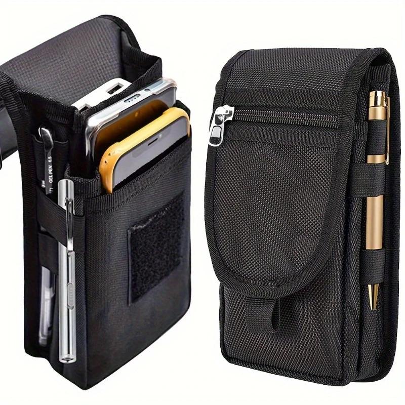 Borsa per cellulare multifunzionale da 6,3 pollici in tessuto Oxford con tasca e cintura porta cellulare Custodia Borsa da esterno da uomo per iPhone 16 15