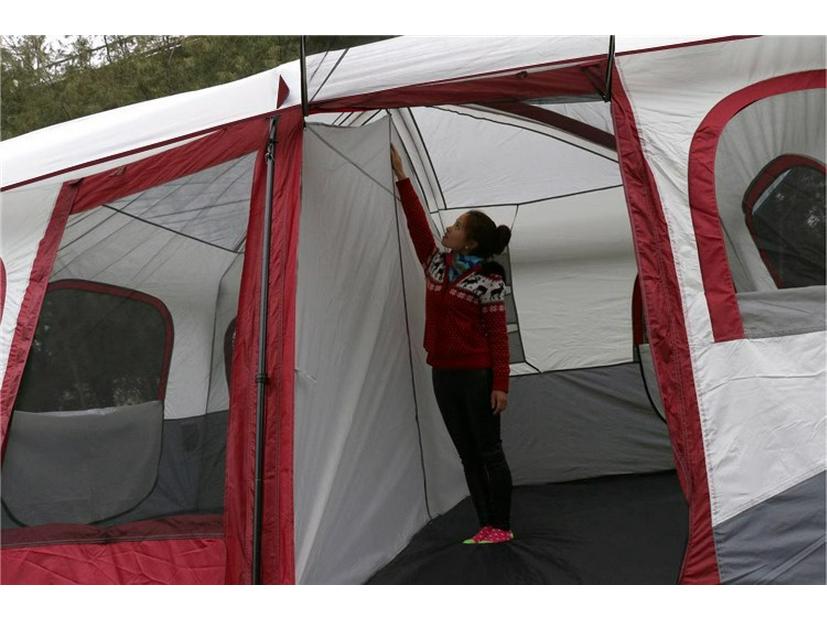 Spacious Two-Room Weatherproof Camping Tent with Easy Storage