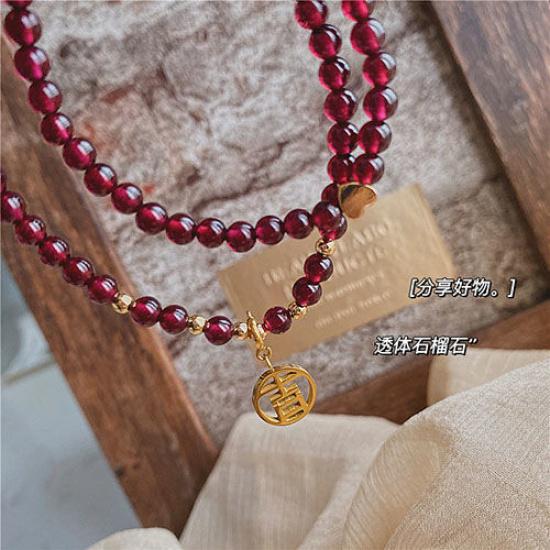 New natural garnet bracelet, crystal bracelet, elegant birthstone gift, new birthday gift, zodiac gift