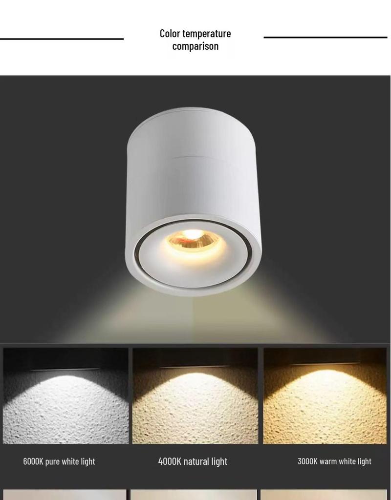 Adjustable LED Ceiling Spotlight: Smart Dimmable Spiral Downlight for Living Room