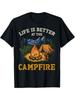 Life Is Funnier Around the Campfire Humorous Camping T-shirt - 100% Cotton Breathable & Sweat-Wicking