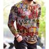 Vintage Punk Street Style Men's Long Sleeve T-Shirts Spring Autumn 3D Printing Youthful Vitality Tops Tees Plus Size 6XL