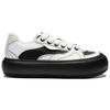 Li Ning Puff Platform Versatile Comfortable Simple Shock Absorption Low Top Skate Shoes Women Sneakers White Black AZGU012-2
