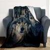 Wolf Pair Flannel Blanket Throw Blanket Soft Warm Sofa Bed Camping Car Home Decor Unique Christmas Gift C9301799