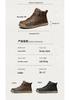 Men's Plus Size Handmade Leather High-Top Winter Boots with Velvet Lining