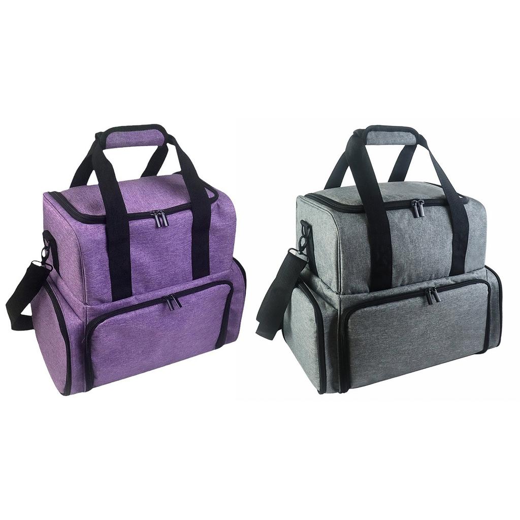 Portable Nails Polish Storage Case for Bottles with Double Layer Manicure Tools Organizers and Nail Dryer Compartment