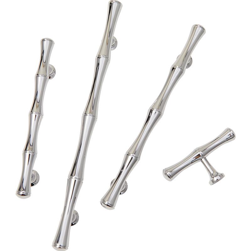 Brass Chrome Bamboo Wardrobe Handle - Modern Luxury Minimalist Nordic Drawer/Wine Cabinet Handle