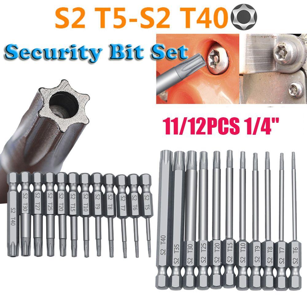 

S2 Магнитная отвертка с плоской головкой Набор бит безопасности Защита от несанкционированного вскрытия Torx Отвертка Шестигранное сверло